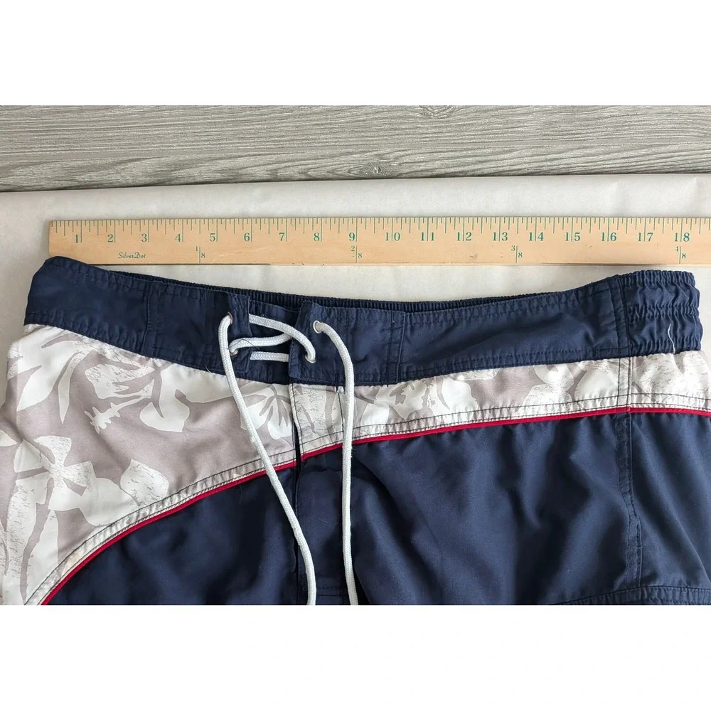 MLB Boston Red Sox Board Shorts Mens XL Navy Blue Floral Swim Trunks Cargo 2009